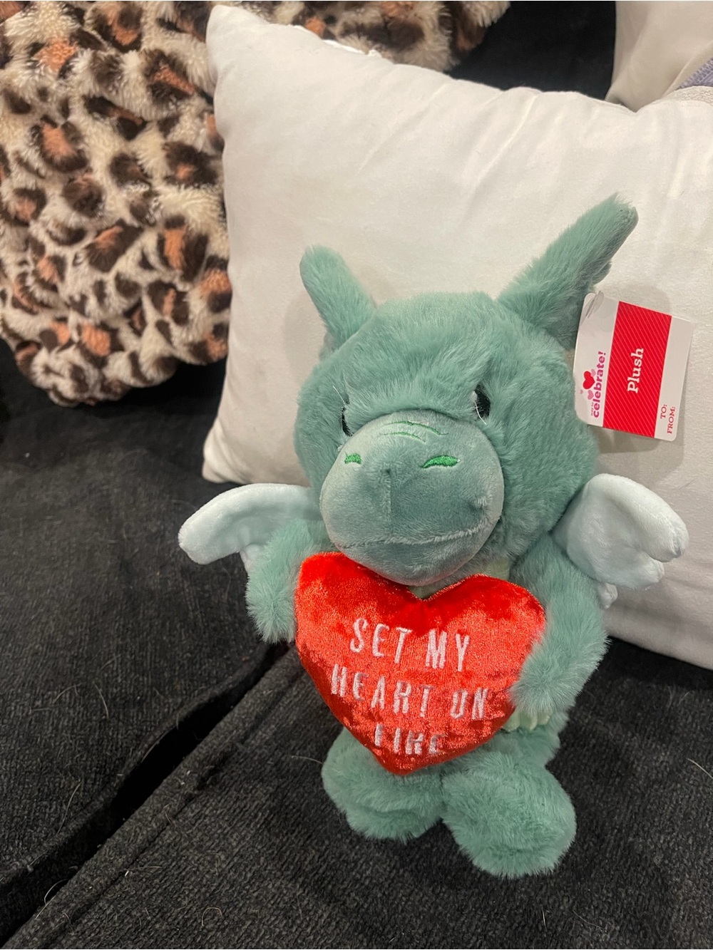 Green Dragon with Red Heart - Set My Heart On Fire